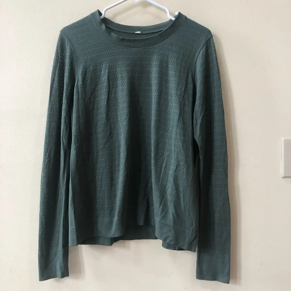 Lululemon Breeze By Long Sleeve Top Barracks Green